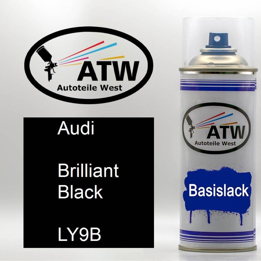 Audi, Brilliant Black, LY9B: 400ml Sprühdose, von ATW Autoteile West.